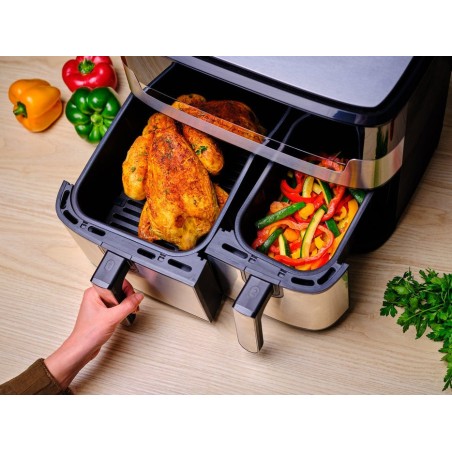 Freidora tefal ey905d de aire caliente acero fino/negro