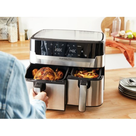 Freidora tefal ey905d de aire caliente acero fino/negro