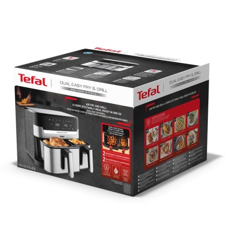 Freidora tefal ey905d de aire caliente acero fino/negro