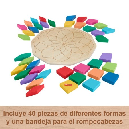 Puzzle mandala de madera fisher-price 40 piezas hxt94
