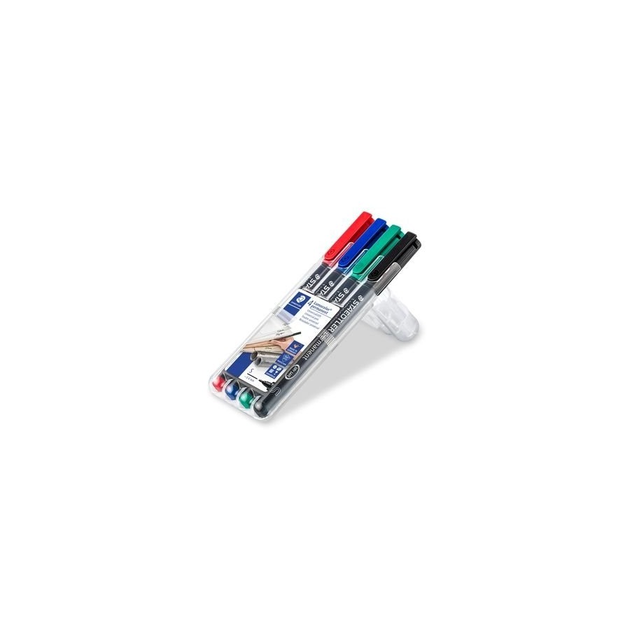 Staedtler rotulador permanente lumocolor punta 0.4mm 313 estuche cuatro unidades