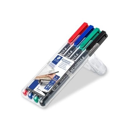 Staedtler rotulador permanente lumocolor punta 0.4mm 313 estuche cuatro unidades