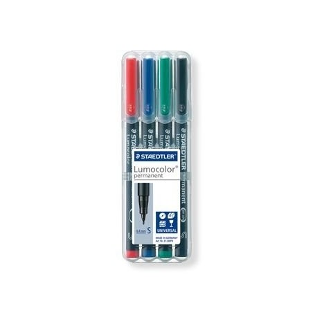 Staedtler rotulador permanente lumocolor punta 0.4mm 313 estuche cuatro unidades