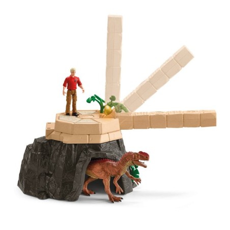 Schleich dinosaurs dino temple conquest mega set, figura de juguete 42656