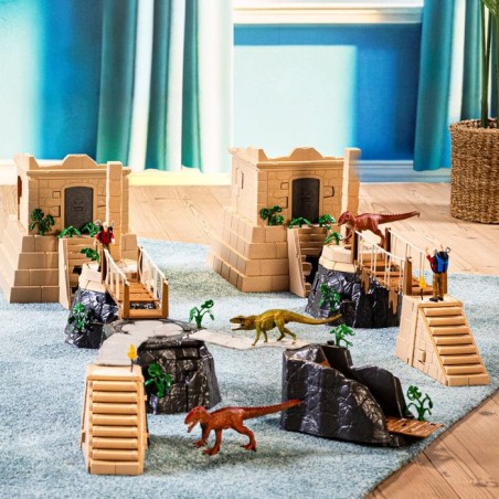 Schleich dinosaurs dino temple conquest mega set, figura de juguete 42656