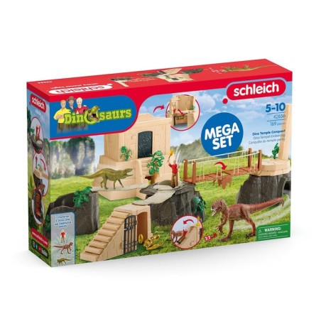 Schleich dinosaurs dino temple conquest mega set, figura de juguete 42656
