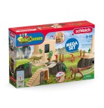 Schleich dinosaurs dino temple conquest mega set, figura de juguete 42656