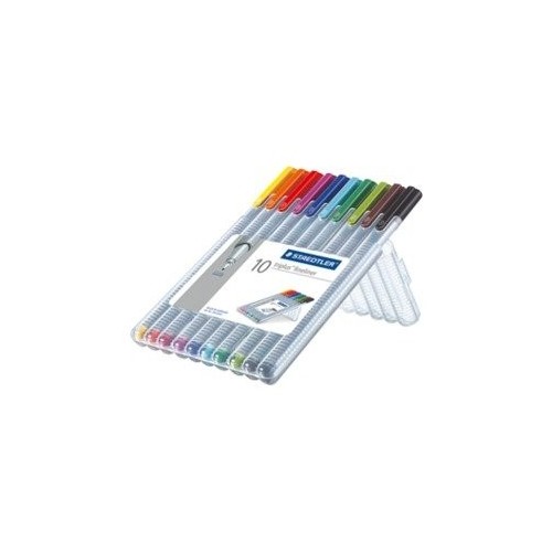 Staedtler estuche 10 rotuladores triplus fineliner 334 colores surtidos