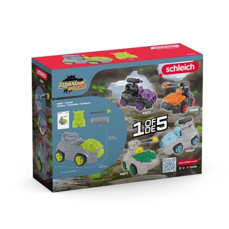 Schleich eldrador creatures crashmobile de piedra con mini criatura, figura de juguete 42670