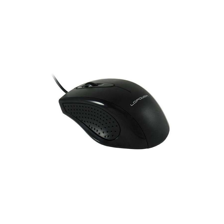 Lc power lc-m710b, ratón usb óptico, 800 ppp, negro