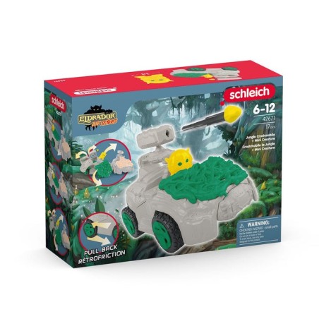 Schleich eldrador creatures jungle crashmobile con mini criatura, figura de juguete 42671