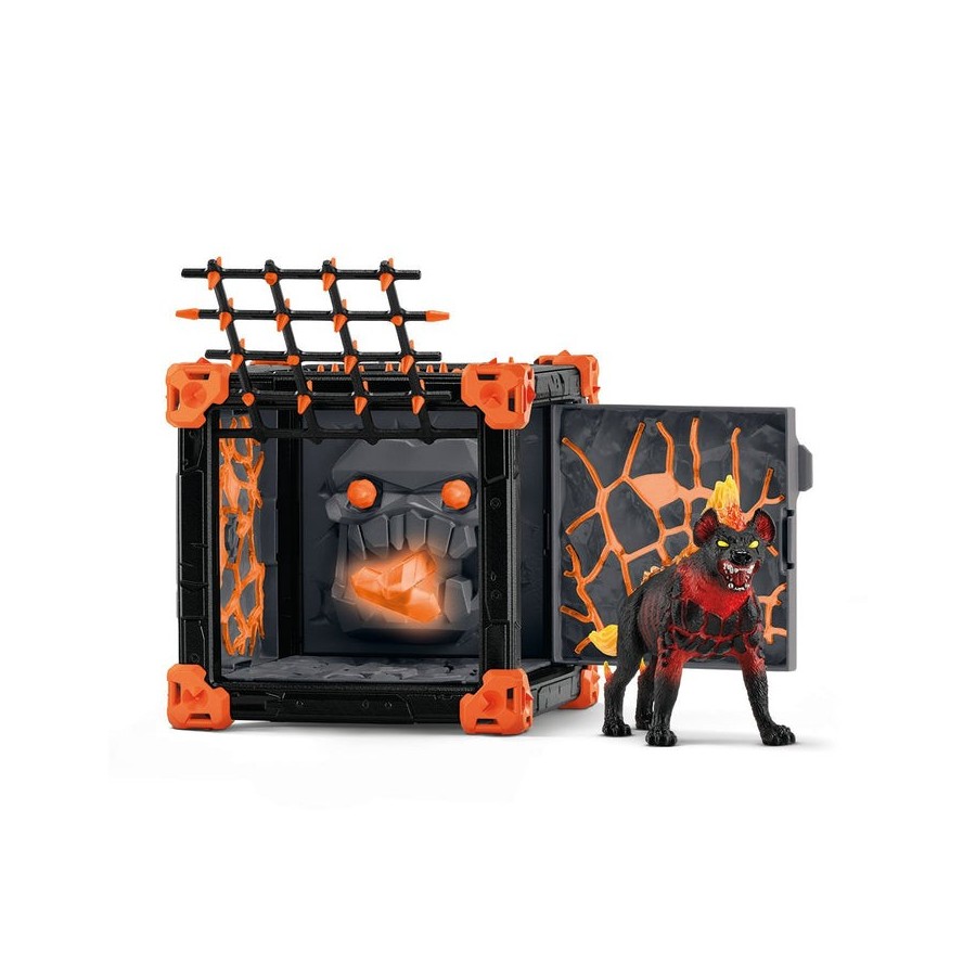 Schleich eldrador creatures battlecave lava hyena, figura de juguete 42674