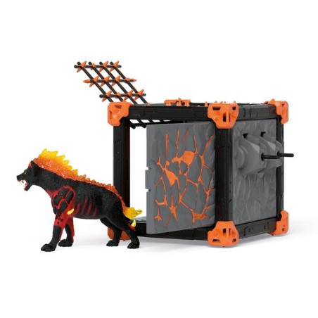 Schleich eldrador creatures battlecave lava hyena, figura de juguete 42674