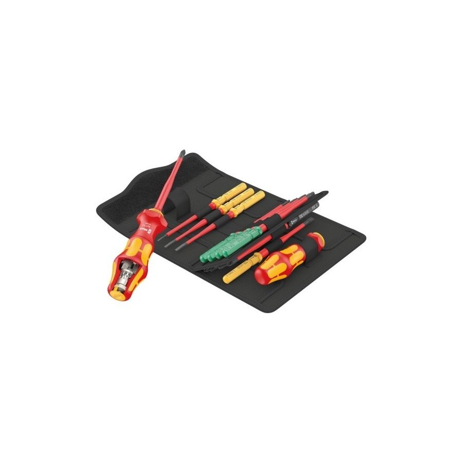 Wera kraftform kompakt turbo i 1 buscador de herramientas, 16 piezas, llave de vaso rojo/amarillo, 16 piezas 5006640001