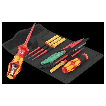 Wera kraftform kompakt turbo i 1 buscador de herramientas, 16 piezas, llave de vaso rojo/amarillo, 16 piezas 5006640001
