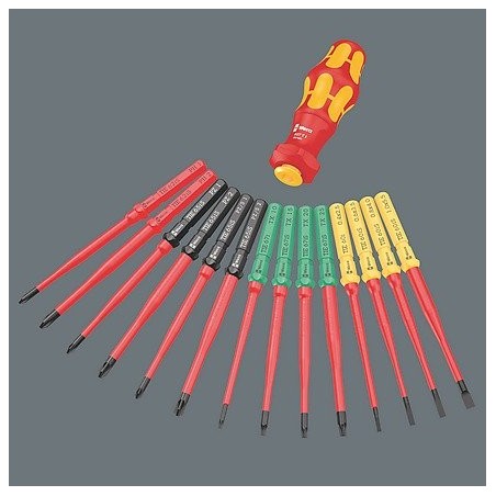 Wera kraftform kompakt turbo i 1 buscador de herramientas, 16 piezas, llave de vaso rojo/amarillo, 16 piezas 5006640001