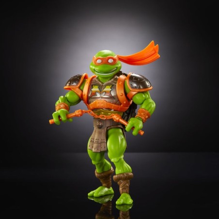 Figura de juguete mattel masters of the universe origins turtles of grayskull michelangelo hth13