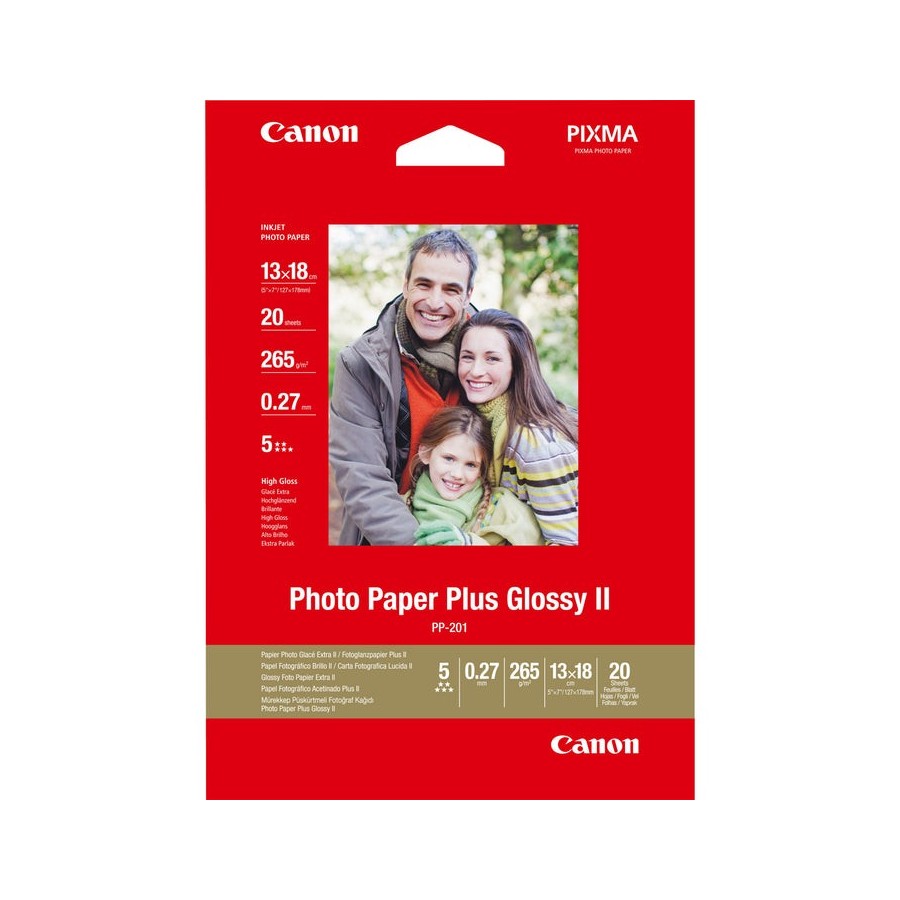 Papel canon foto pp-201/ 130 x 180 mm/ 20 hojas