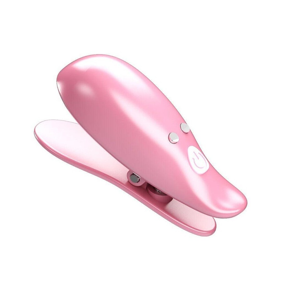 Pretty love - leaf pinzas vibratorias para pezones rosa