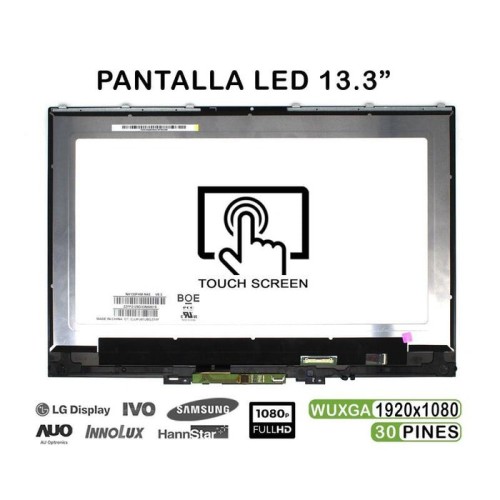 Pantalla con táctil y marco de 13.3" para portátil lenovo yoga 720 13ikb fhd m133nwf4 r0