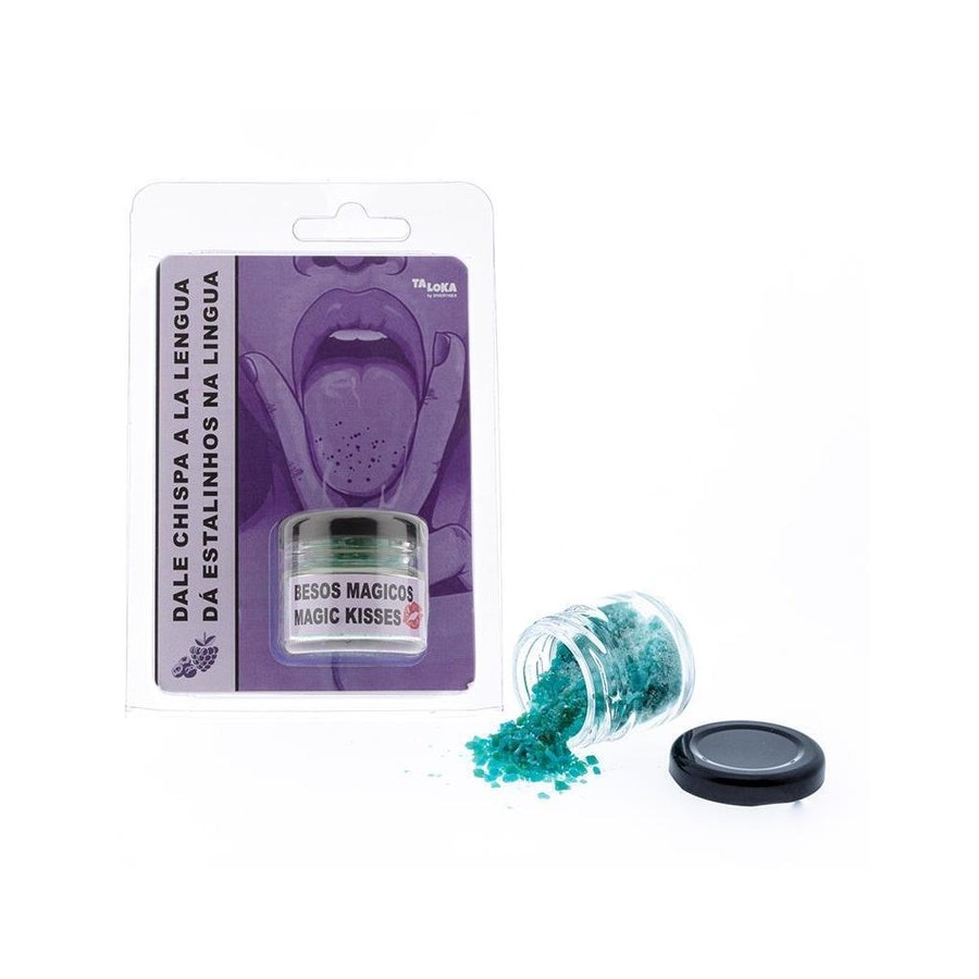 Dale chispa a la lengua caramelo sabor frambuesa azul con chasquido