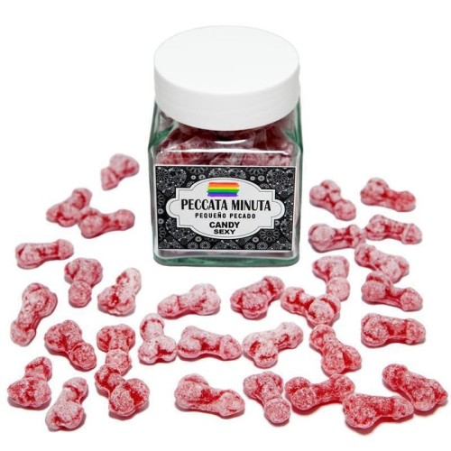 Bote 40 caramelos pene lgtb fresa/cereza