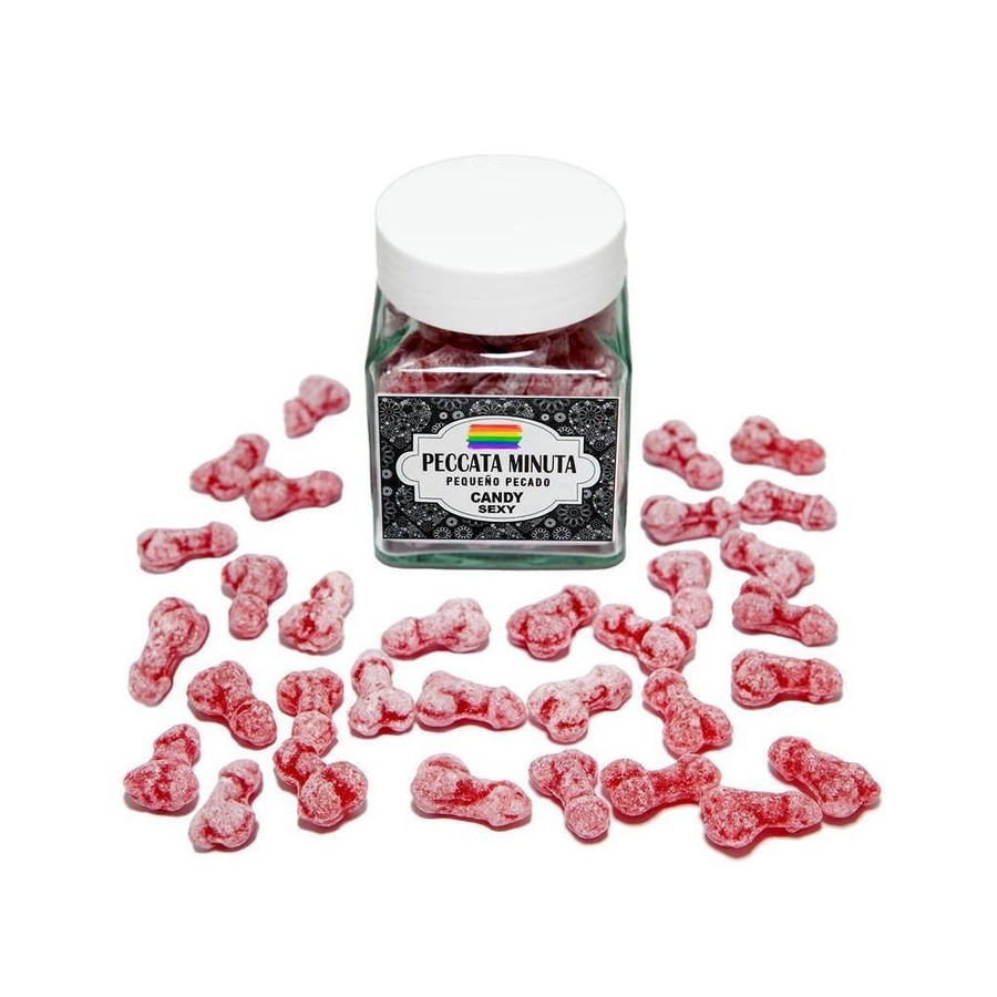 Bote 40 caramelos pene lgtb fresa/cereza