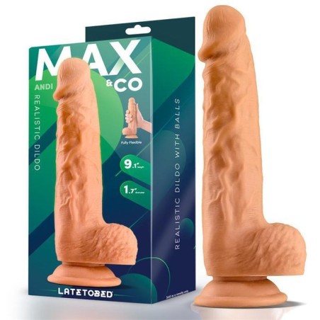 Andi dildo realista con testículos 9.1 natural