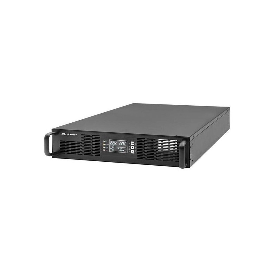 Sai sistema de alimentación ininterrumpida qoltec 52287 ups para rack 3 kva 3000 w factor de potencia 1.0 lcd epo usb on line
