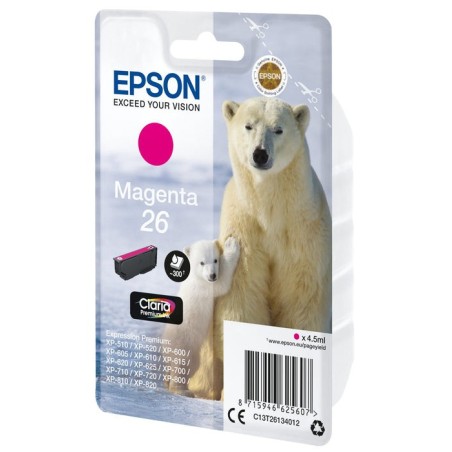 Tinta original epson t2613 26 magenta para expression premium xp-600, xp-605, xp-700, xp-800
