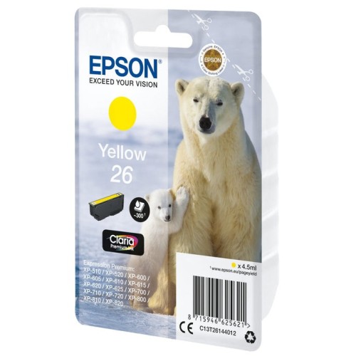 Tinta original epson t2614 yellow para expression premium xp-600, xp-605, xp-700, xp-800