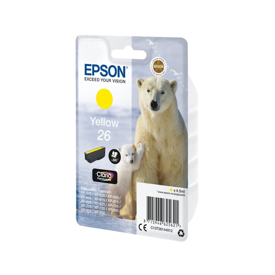 Tinta original epson t2614 yellow para expression premium xp-600, xp-605, xp-700, xp-800