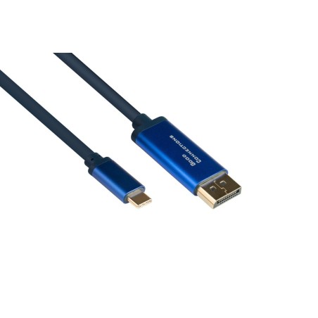 Alcasa 4812-csf030b adaptador de cable de vídeo 3 m usb tipo c displayport azul