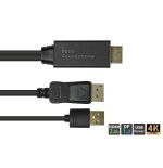 Alcasa hdmi-dp020 adaptador de cable de vídeo 2 m hdmi tipo a (estándar) displayport negro
