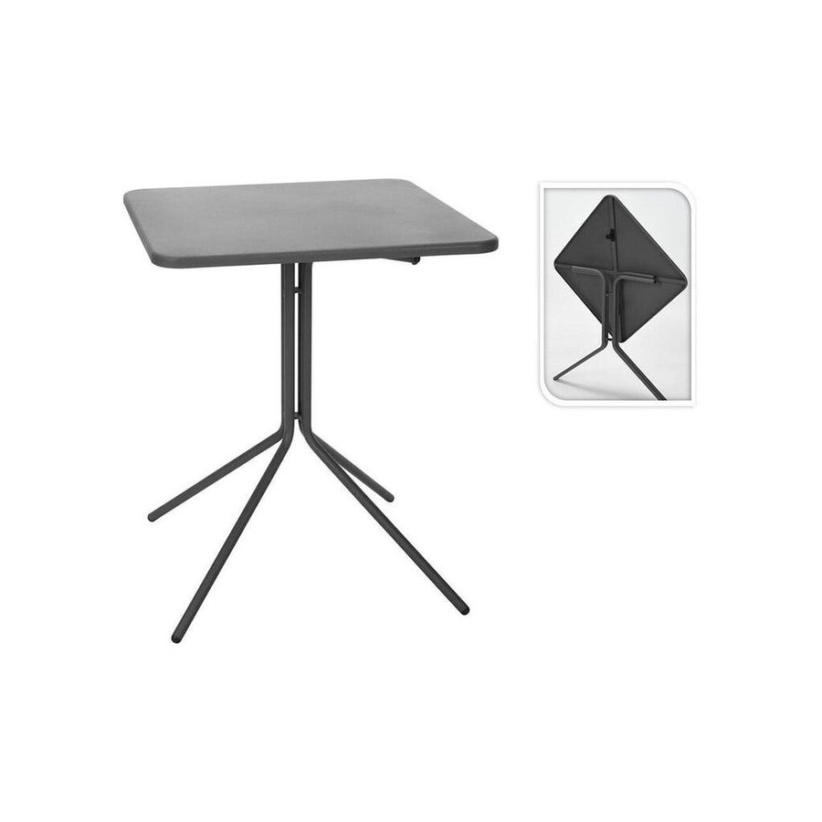 Mesa plegable 58x58x70cm gris oscura, x99001620, ambiance