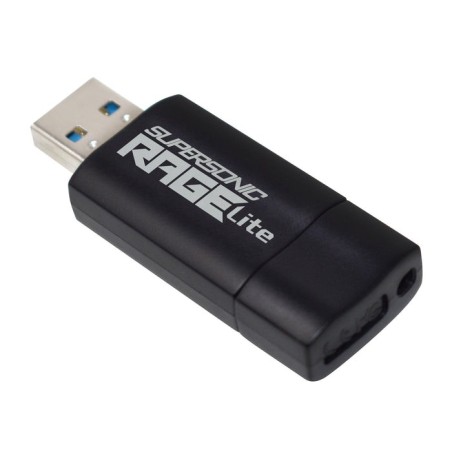 Memoria usb patriot rage lite 1tb 120mb/s usb 3.2 retráctil negro (pef1tbrlb32u)