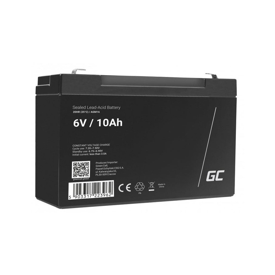 Green cell agm16 batería ups sealed lead acid (vrla) 6 v 10 ah