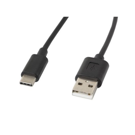 Lanberg cable usb macho a usb tipo-c macho  ca-usbo-10cc-0018-bk negro 1.8 metros