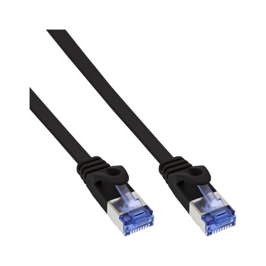 Inline® flat cable de red u/ftp cat.6a negro 10m