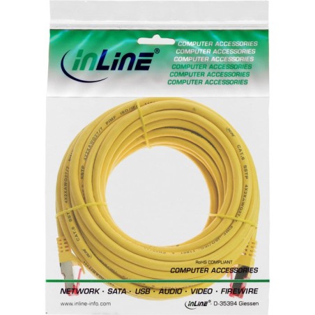 Inline® cable de red s/ftp pimf cat.6 250mhz cobre halogen free amarillo 7.5m