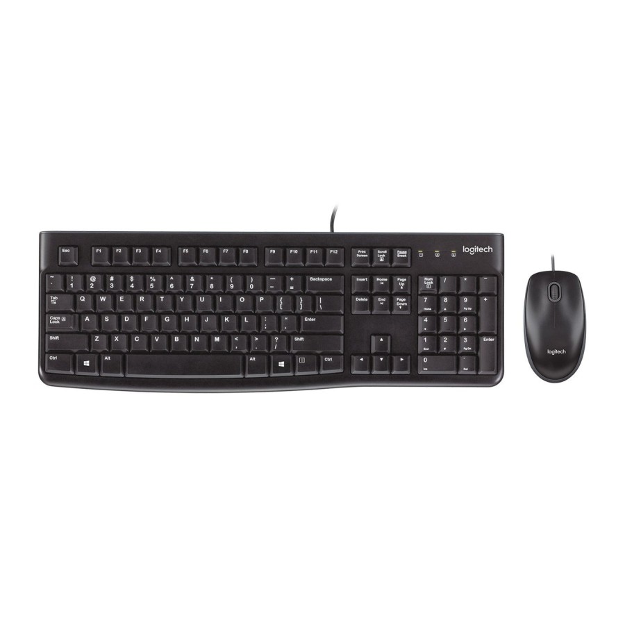 Teclado inglés + raton logitech mk120 negro cable usb  920-002562