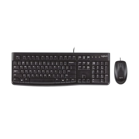 Teclado inglés + raton logitech mk120 negro cable usb  920-002562