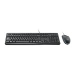Teclado inglés + raton logitech mk120 negro cable usb  920-002562