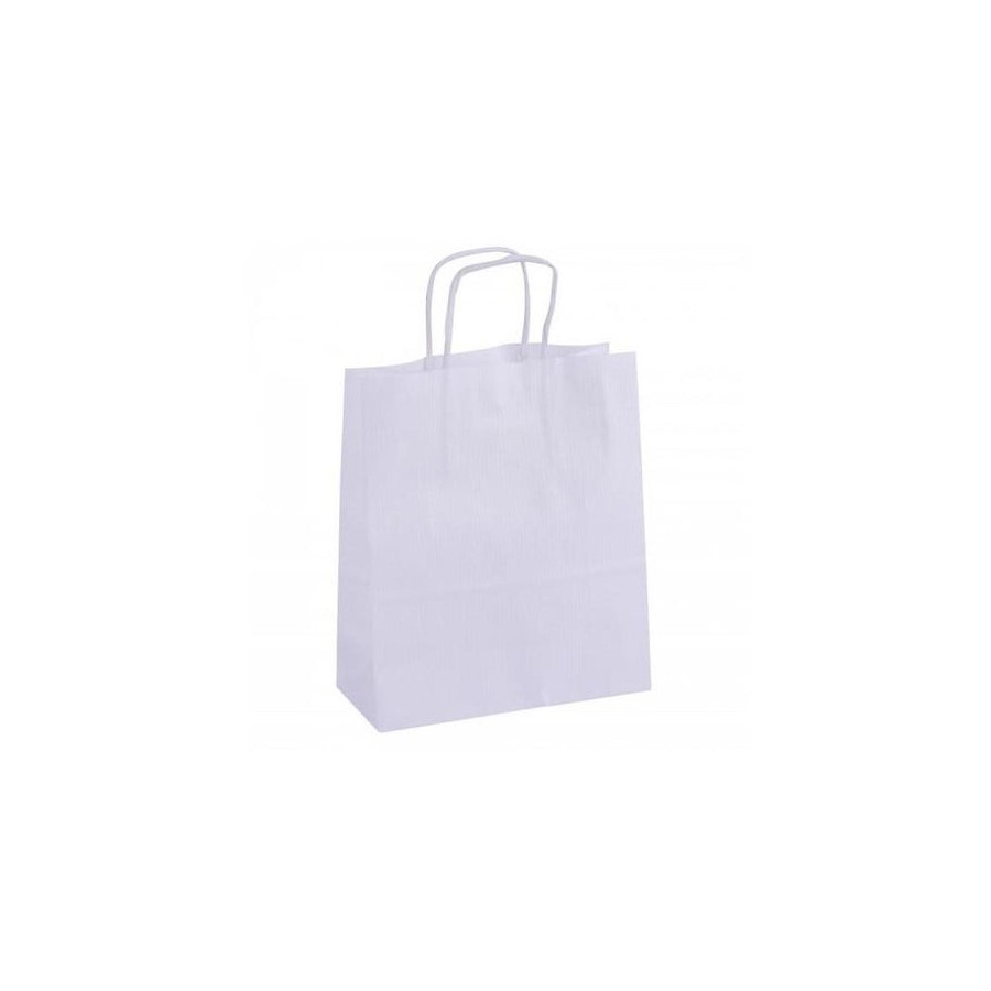 Apli pack de 50 bolsas kraft - alta resistencia - asas rizadas - reutilizables y reciclables - blanco