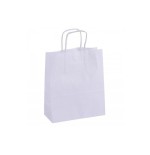 Apli pack de 50 bolsas kraft - alta resistencia - asas rizadas - reutilizables y reciclables - blanco
