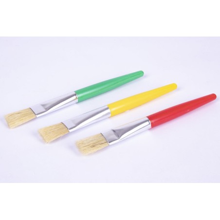 Apli pack de 3 de pinceles jumbo para niños - punta plana - cerdas sinteticas - ideal para desarrollo creativo y