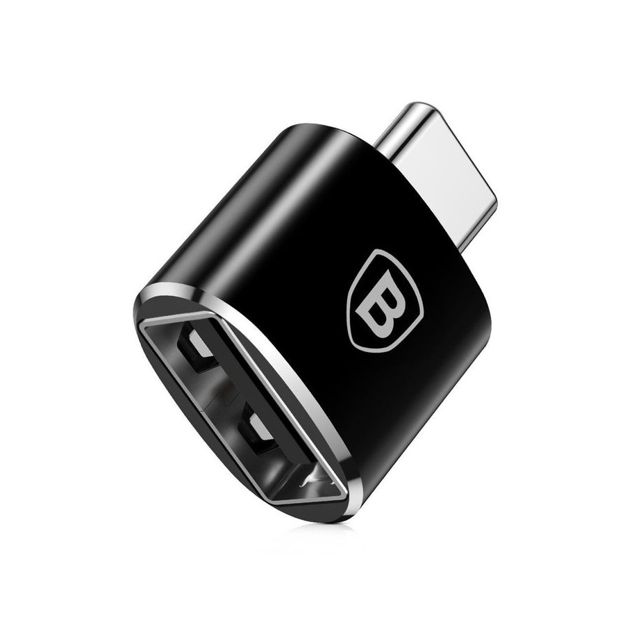 Convertidor baseus usb hembra a tipo c macho negro (catotg-01)