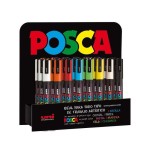 Posca pc3m expositor de 36 marcadores de pintura - punta conica de poliester 0.9-1.3mm - tinta base al agua -