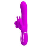 Pretty love - vibrador rabbit multifunción 4 en 1 mariposa fucsia