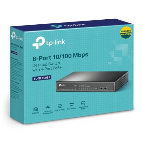 Switch tp-link sf1008p 8 puertos rj-45 10 100 poe